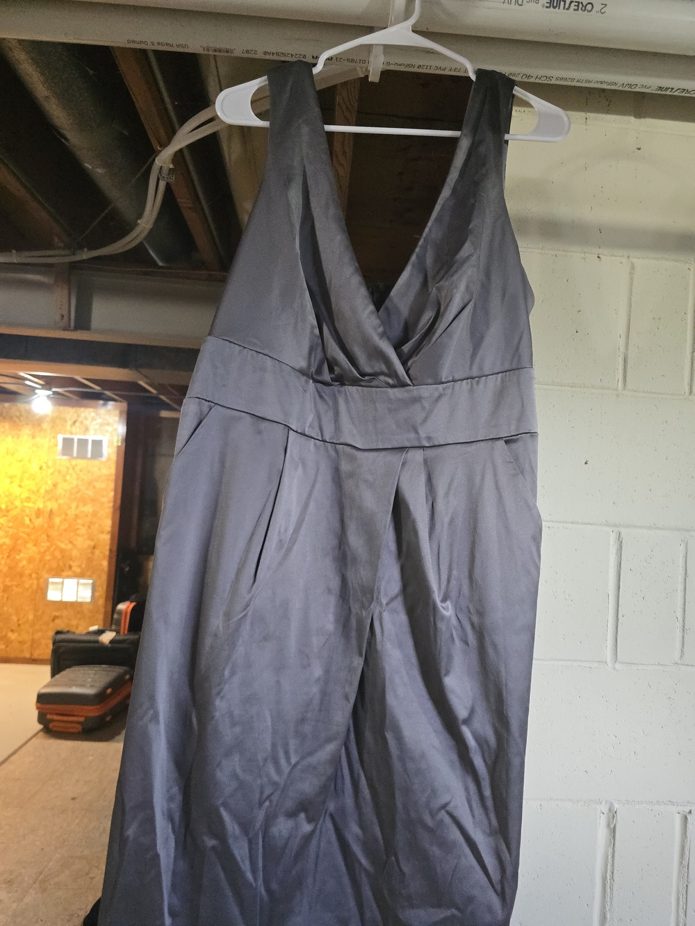 City Triangles Satin Dress in Gray